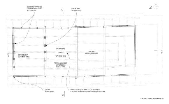 Grange - Plan R+1 - Etat des lieux